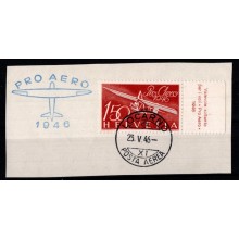 Pro Aero - 1,50 fr. rødbrun - 1946 Schweiz - AFA 472.